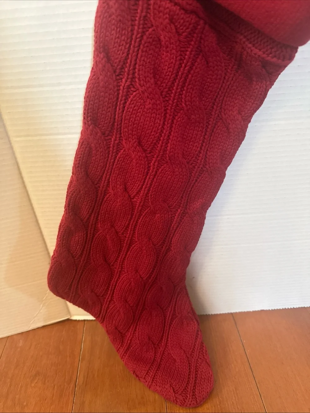 Pottery Barn cable Knit 26” Christmas Stocking NWOT